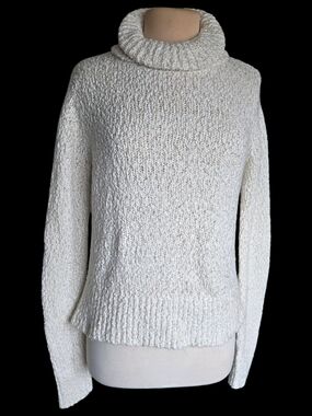 Rip Curl Cream Textured Turtleneck Sweater